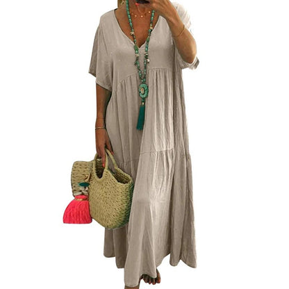 Lässiges Kurzarm-Maxikleid für Damen