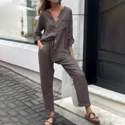 💛49% Rabatt🌸2-teiliges Set für Frauen - Hemd und Hose in Übergröße