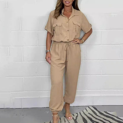 📦Kurzärmeliger Utility-Jumpsuit für Frauen