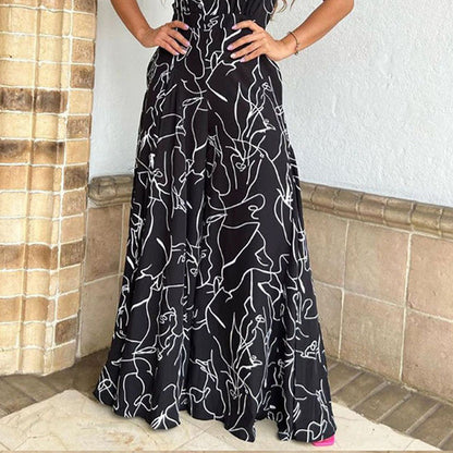 Stylischer bedruckter Jumpsuit für Damen mit weitem Bein und schmaler Passform