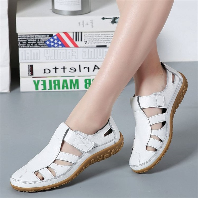Retro-Sandalen mit rutschfester, weicher Sohle für Damen