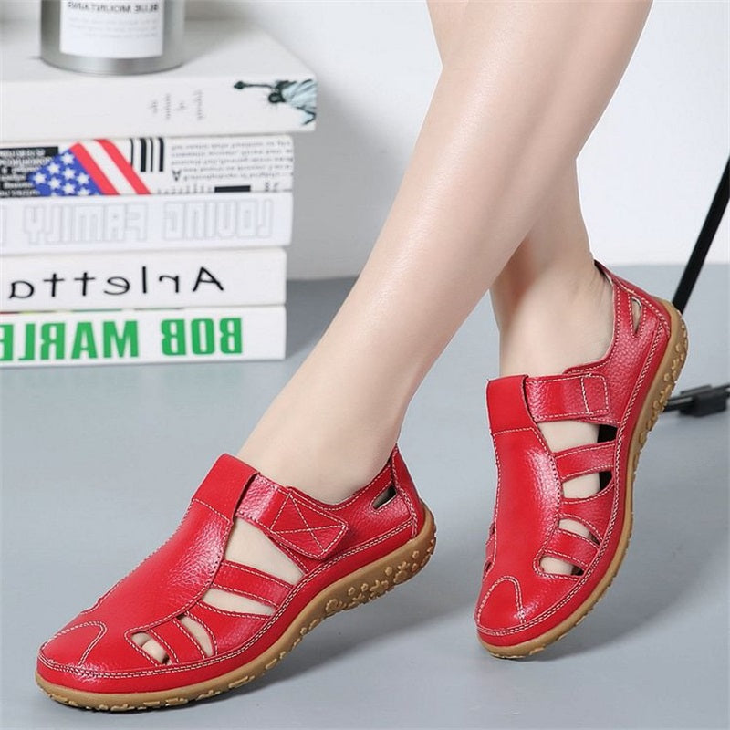Retro-Sandalen mit rutschfester, weicher Sohle für Damen