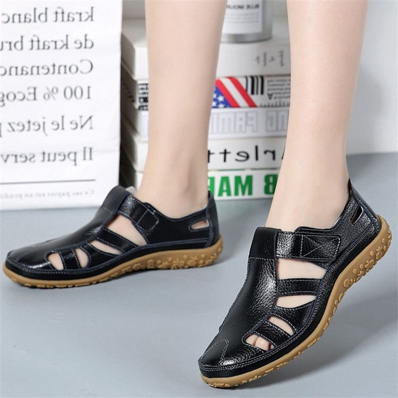 Retro-Sandalen mit rutschfester, weicher Sohle für Damen