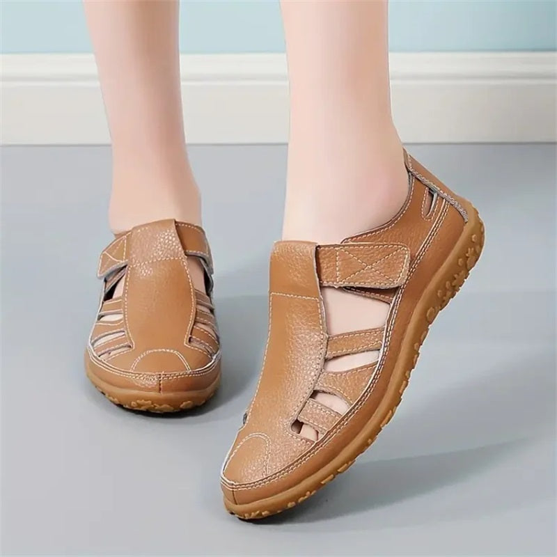 Retro-Sandalen mit rutschfester, weicher Sohle für Damen