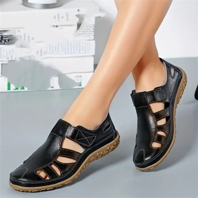 Retro-Sandalen mit rutschfester, weicher Sohle für Damen