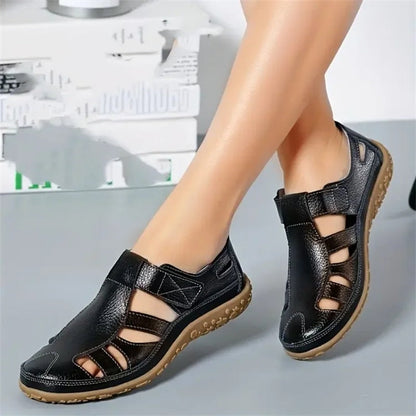 Retro-Sandalen mit rutschfester, weicher Sohle für Damen