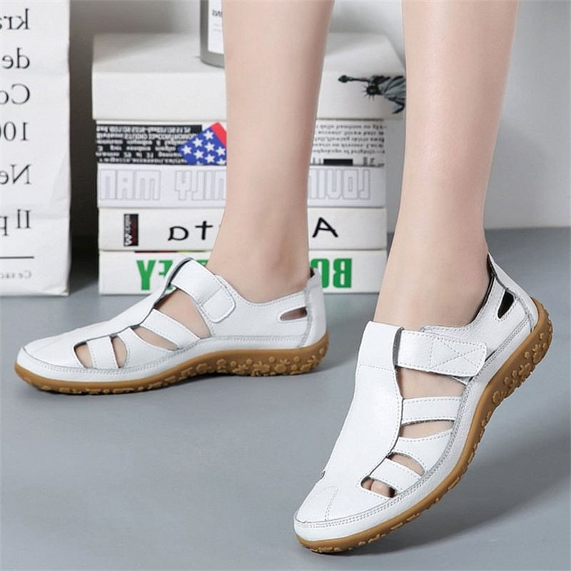 Retro-Sandalen mit rutschfester, weicher Sohle für Damen