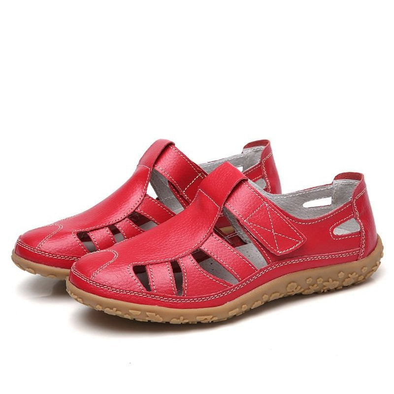 Retro-Sandalen mit rutschfester, weicher Sohle für Damen