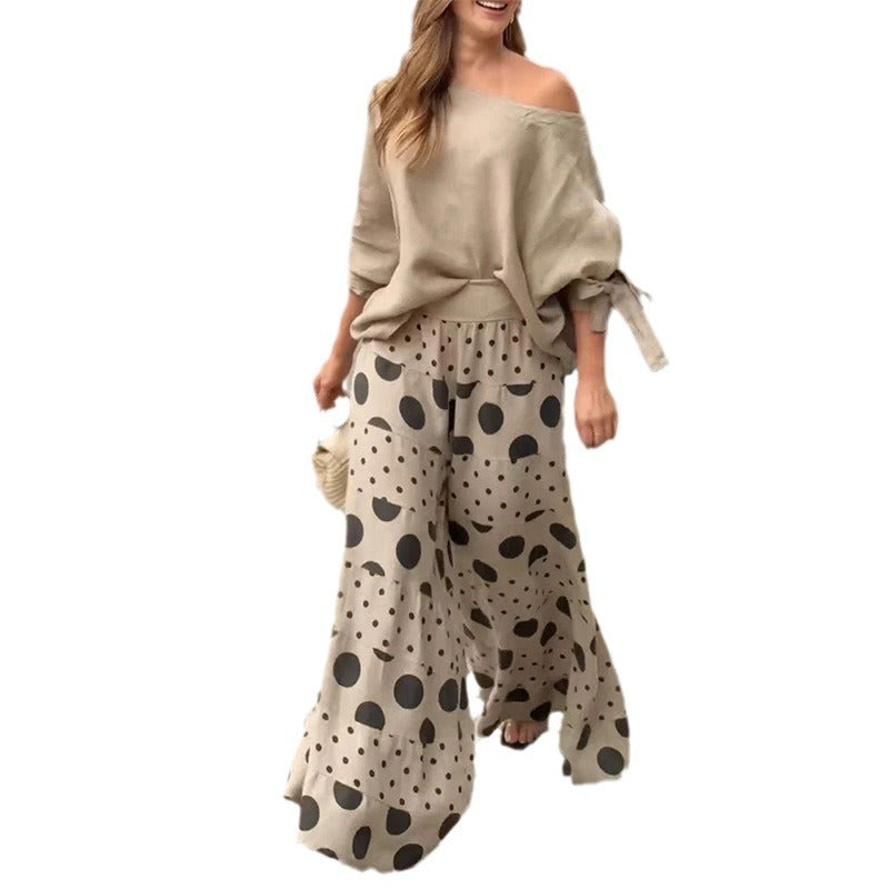 Lässiger 2-teiliger Anzug mit geometrischem Print für Damen