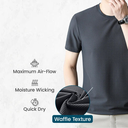 Atmungsaktives T-Shirt aus Ice Silk Waffle Weave