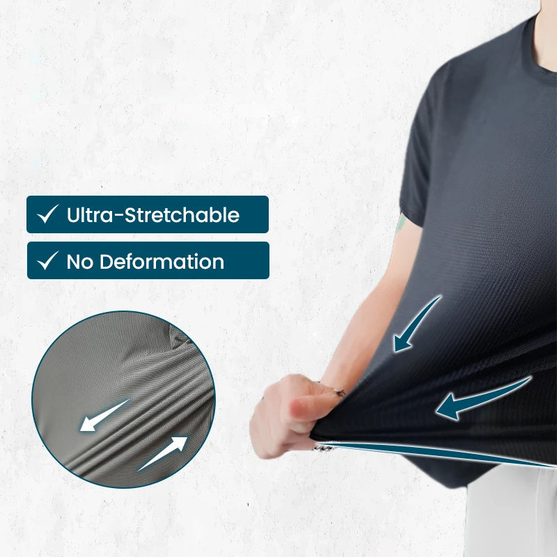 Atmungsaktives T-Shirt aus Ice Silk Waffle Weave