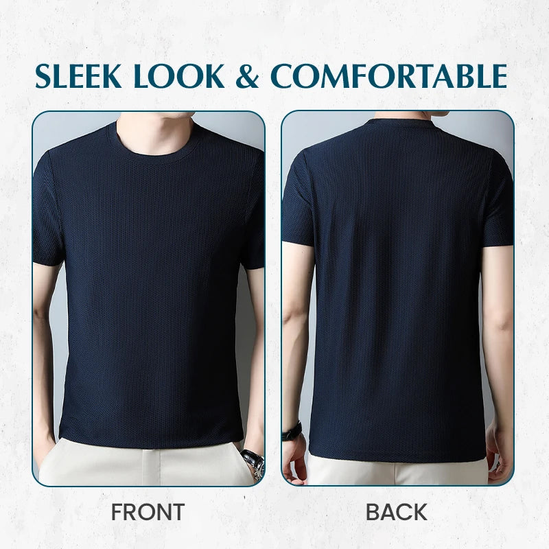 Atmungsaktives T-Shirt aus Ice Silk Waffle Weave