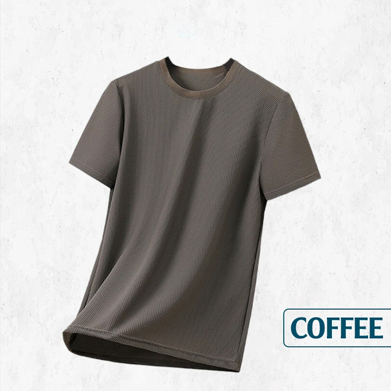 Atmungsaktives T-Shirt aus Ice Silk Waffle Weave