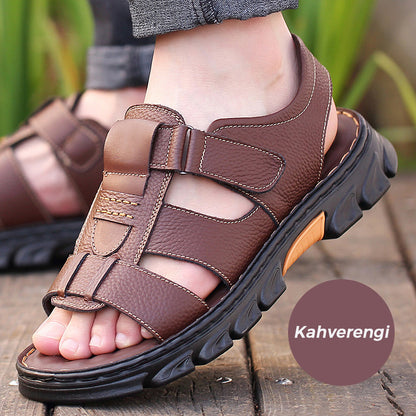 Atmungsaktive Sommer-Ledersandalen für Herren