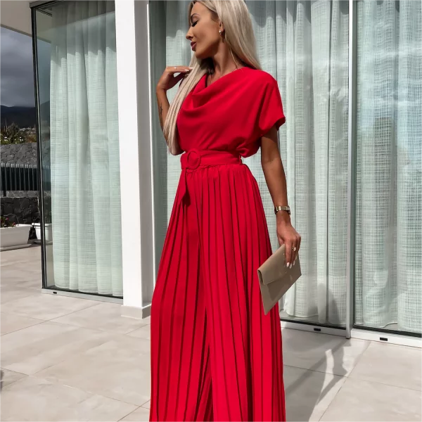 🔥51% Rabatt🔥Unifarbener Jumpsuit mit hoher Taille und gefaltetem Bein