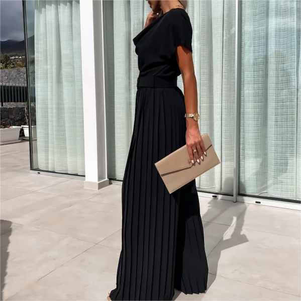 🔥51% Rabatt🔥Unifarbener Jumpsuit mit hoher Taille und gefaltetem Bein