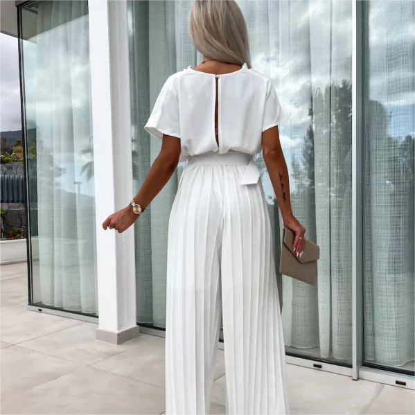 🔥51% Rabatt🔥Unifarbener Jumpsuit mit hoher Taille und gefaltetem Bein