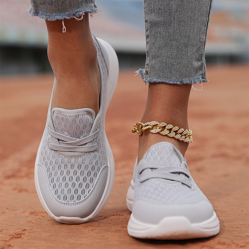 Atmungsaktive Schlupfschuhe mit flacher Sohle für Damen