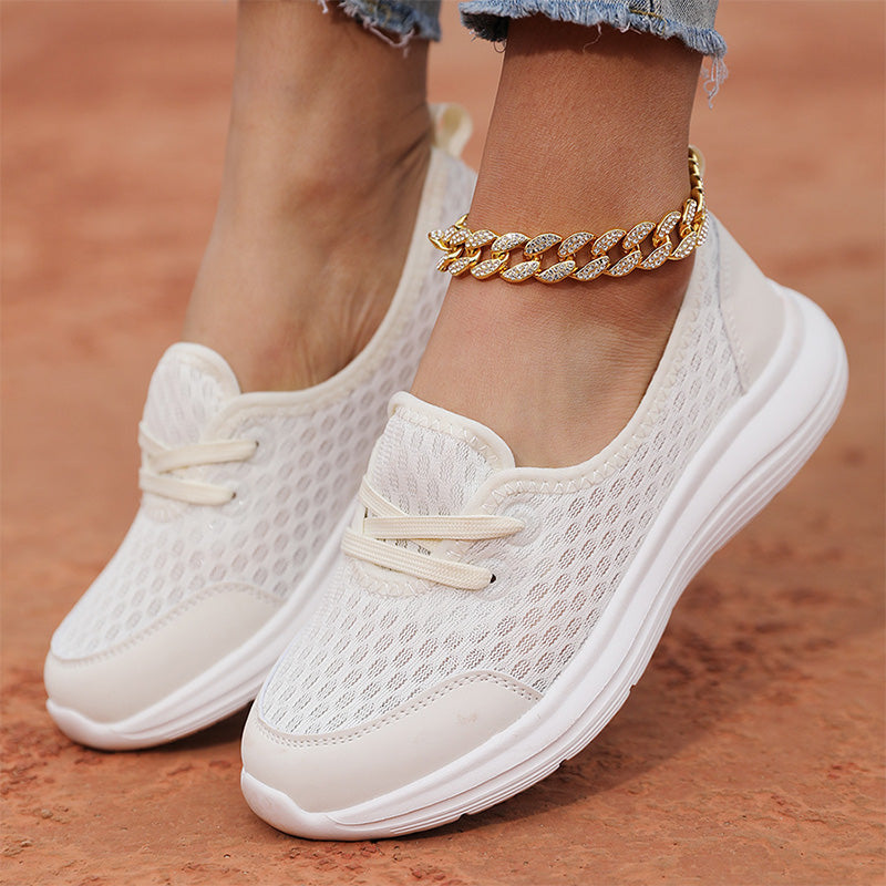 Atmungsaktive Schlupfschuhe mit flacher Sohle für Damen