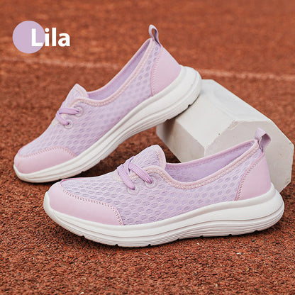 Atmungsaktive Schlupfschuhe mit flacher Sohle für Damen