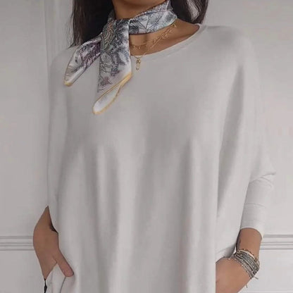 Locker Strickoberteil mit Rundhalsausschnitt für Frauen