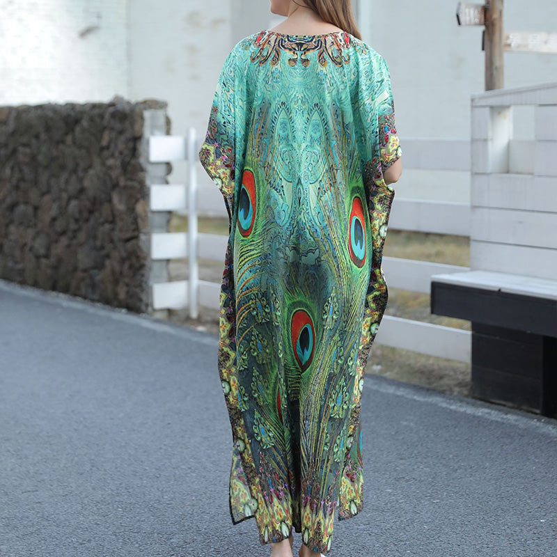 Strandkaftan mit Federprint für Frauen