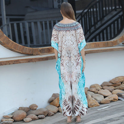 Strandkaftan mit Federprint für Frauen