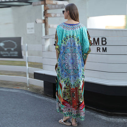 Strandkaftan mit Federprint für Frauen