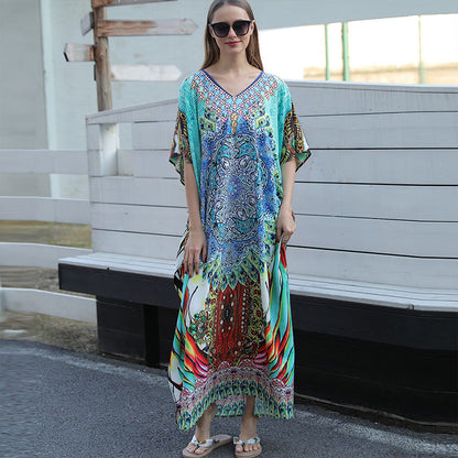 Strandkaftan mit Federprint für Frauen