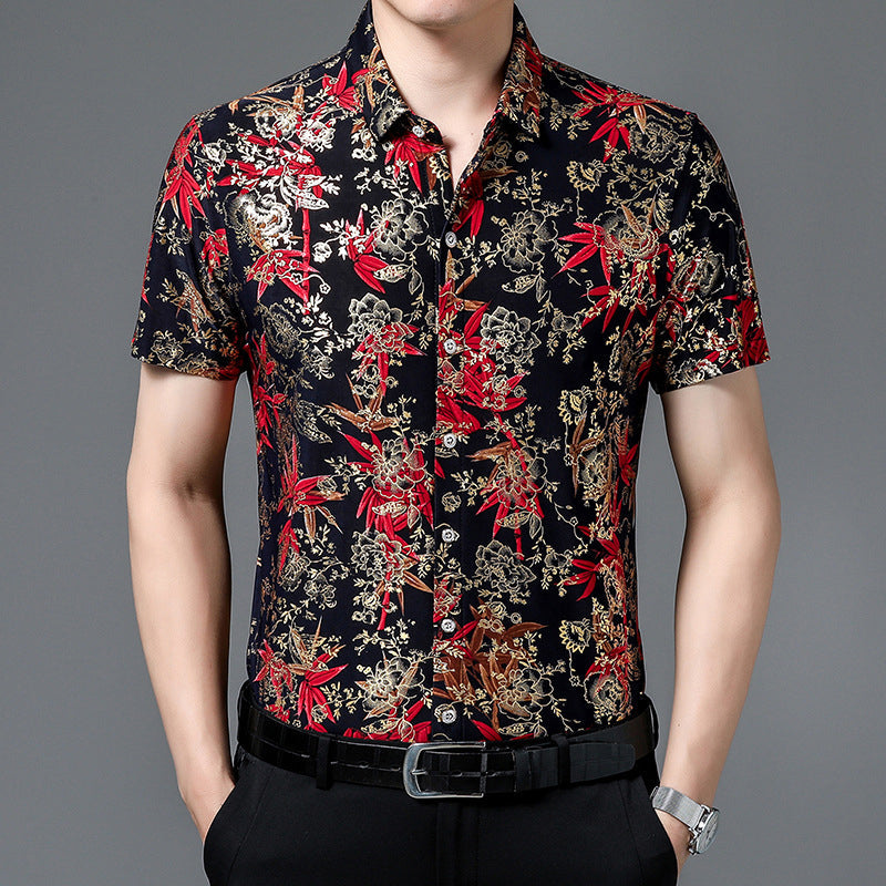 😎2024 NEW-49% OFF😎Herren Trendy Muster Atmungsaktives Kurzarmhemd