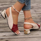 Damen-Sandalen mit Peep-Toe und niedrigem Blockabsatz