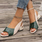 Damen-Sandalen mit Peep-Toe und niedrigem Blockabsatz