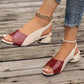Damen-Sandalen mit Peep-Toe und niedrigem Blockabsatz