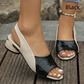 Damen-Sandalen mit Peep-Toe und niedrigem Blockabsatz