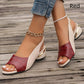 Damen-Sandalen mit Peep-Toe und niedrigem Blockabsatz