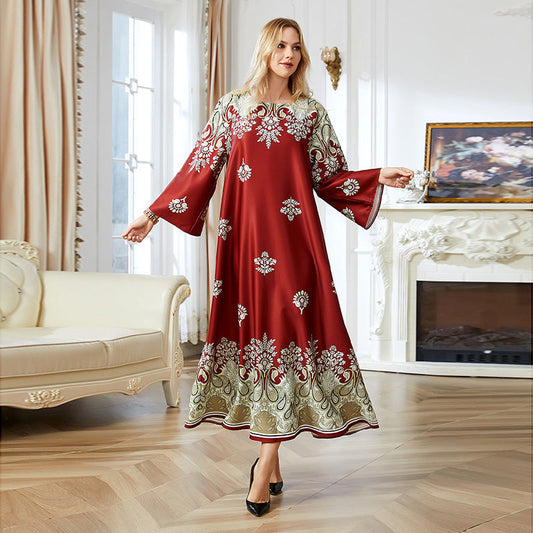 🎀 2024 Neuester Stil （✈️ Kostenlose Lieferung）💃 Rot bedruckte muslimische Abayas für Frauen