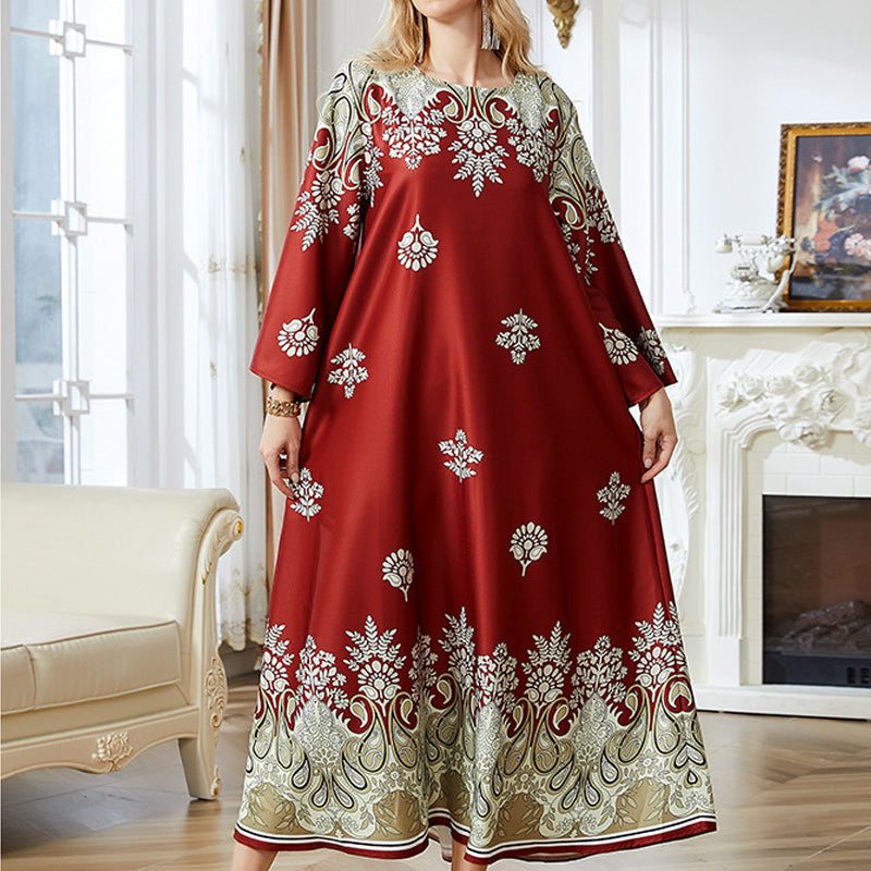 🎀 2024 Neuester Stil （✈️ Kostenlose Lieferung）💃 Rot bedruckte muslimische Abayas für Frauen