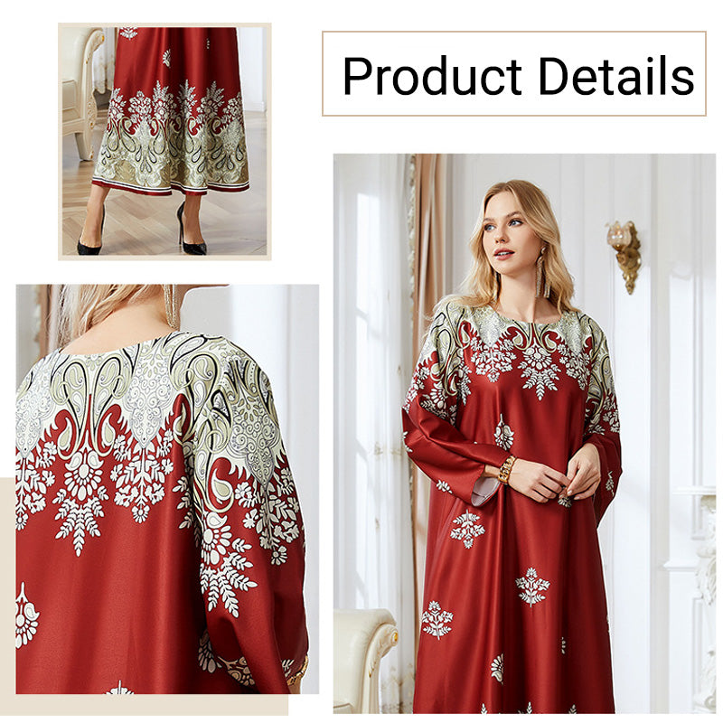🎀 2024 Neuester Stil （✈️ Kostenlose Lieferung）💃 Rot bedruckte muslimische Abayas für Frauen