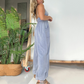 Denim-Jumpsuit mit tiefem V-Ausschnitt für Damen