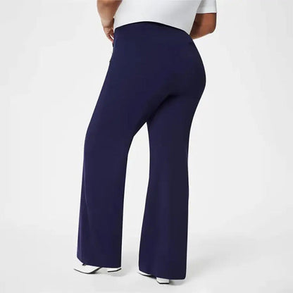 💖50 % Rabatt💖 Damen-Plus-Size-Hochdehnbare Hochtaillen-Hosen mit weitem Bein