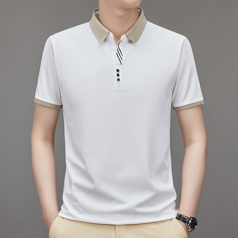 Sommer neues gestreiftes Jacquard-Waffel-Kurzarm-T-Shirt für Herren