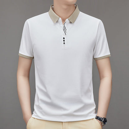 Sommer neues gestreiftes Jacquard-Waffel-Kurzarm-T-Shirt für Herren