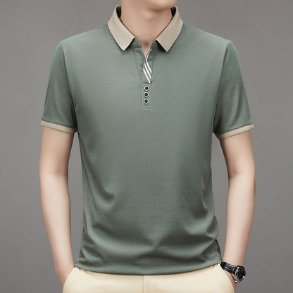 Sommer neues gestreiftes Jacquard-Waffel-Kurzarm-T-Shirt für Herren