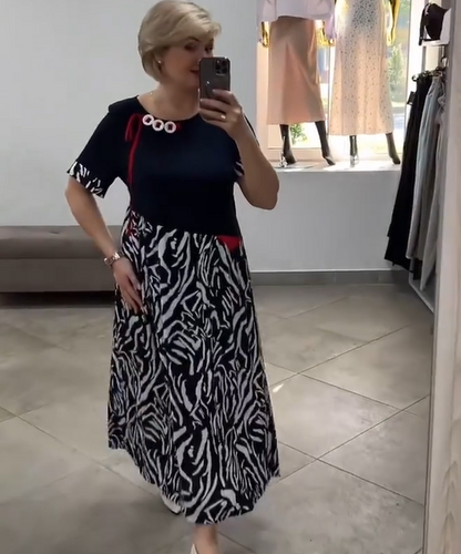 🔥Damen gestepptes Patchwork-Kleid