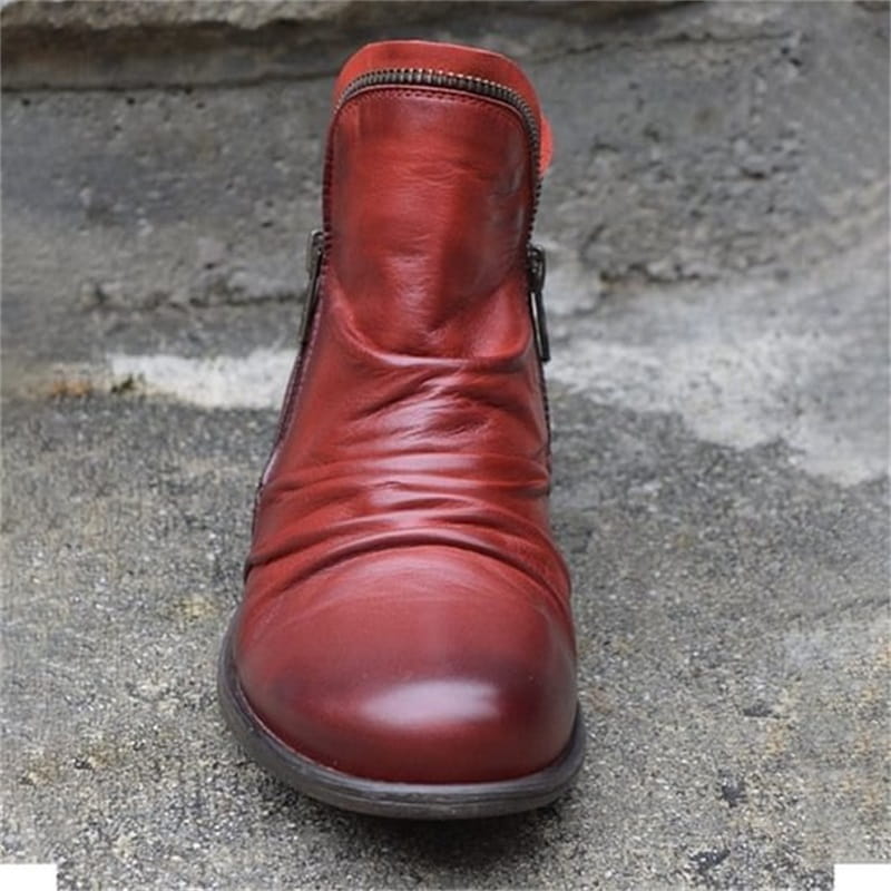 Schicker bequemer Damenstiefel mit seitlichem Reißverschluss aus PU-Leder