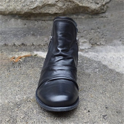 Schicker bequemer Damenstiefel mit seitlichem Reißverschluss aus PU-Leder
