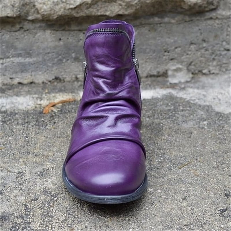 Schicker bequemer Damenstiefel mit seitlichem Reißverschluss aus PU-Leder