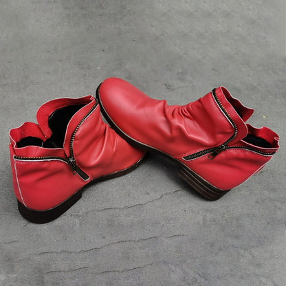 Schicker bequemer Damenstiefel mit seitlichem Reißverschluss aus PU-Leder