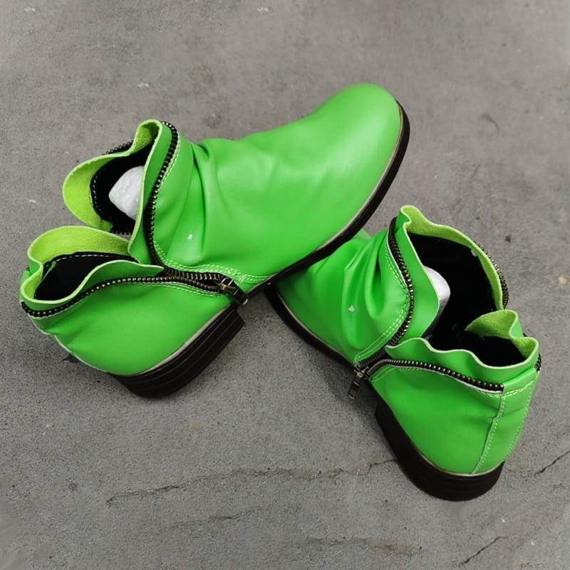 Schicker bequemer Damenstiefel mit seitlichem Reißverschluss aus PU-Leder