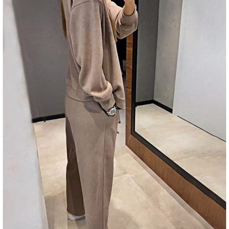 50%Rabatt💥 Herbstlicher neuer Stil Zweiteiliges Set aus gestrickter Jacke mit Knöpfen und Hose für Damen